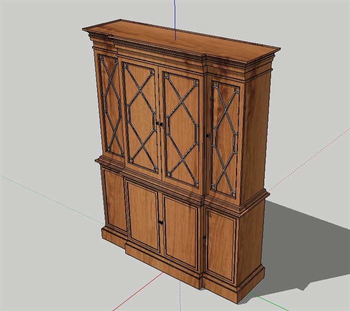现代风格木质完整柜子设计su模型(1)