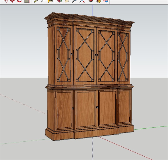 现代风格木质完整柜子设计su模型(2)