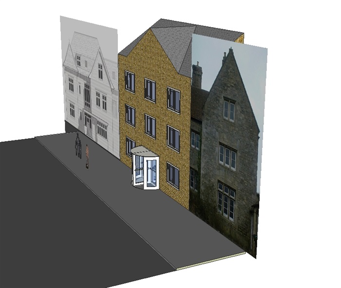 欧式风格住宅简单大门设计su模型(3)