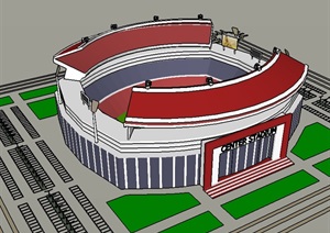 露天运动场馆建筑设计SU(草图大师)模型