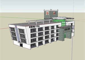阿坝州红十字会医院建筑设计SU(草图大师)模型
