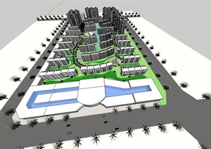 住宅小区规划设计SU(草图大师)模型