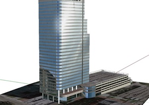 现代办公大楼设计SU(草图大师)模型