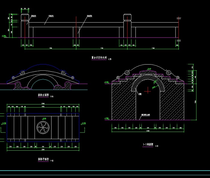 古桥诺干经典样式cad施工图(1)