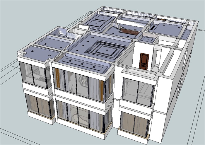 某新古典风格跃层室内住宅空间设计su模型(1)