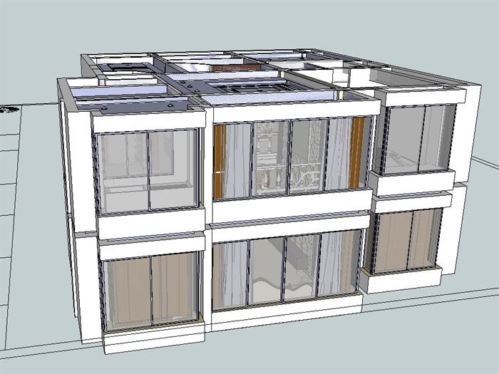 某新古典风格跃层室内住宅空间设计su模型(2)