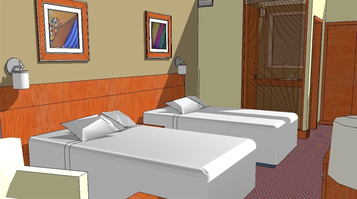 某酒店室内空间设计su模型(1)
