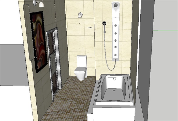 住宅室内浴室设计su模型(1)