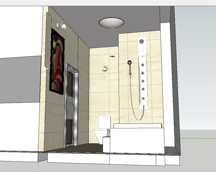 住宅室内浴室设计su模型(3)