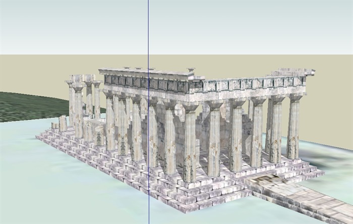 雅典娜神殿建筑设计su模型(1)