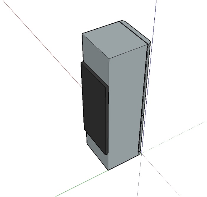 单开门冰箱设计su模型(3)