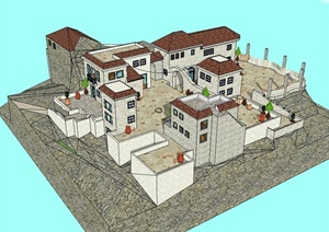 某欧式城堡式住宅建筑SU(草图大师)模型