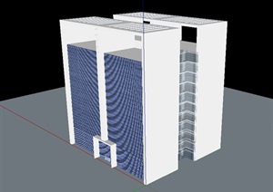 高层办公楼单体建筑SU(草图大师)模型