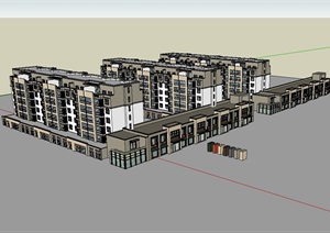多层小区住宅建筑SU(草图大师)模型