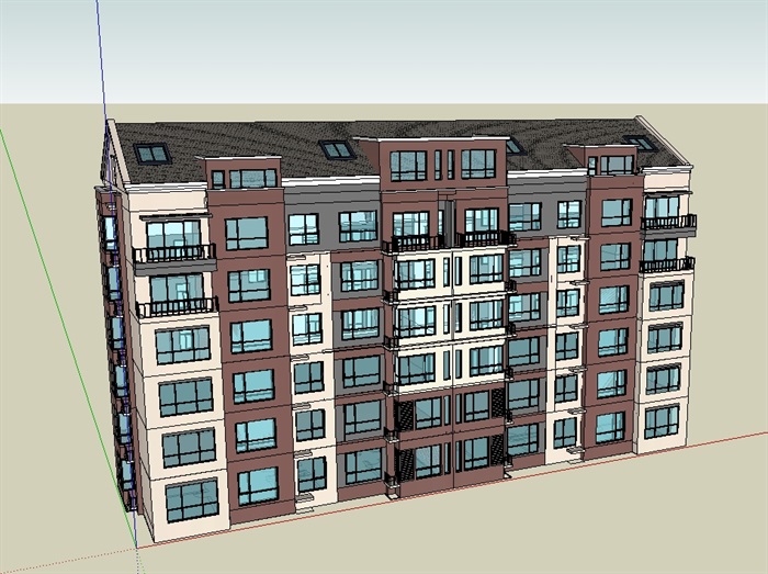 某小区多层住宅楼SU模型(2)