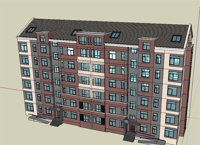某小区多层住宅楼SU模型(3)