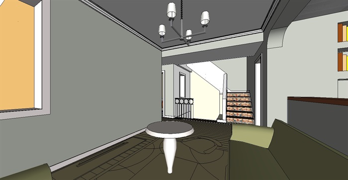 家装别墅室内空间设计su模型(4)