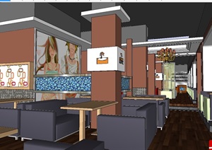 咖啡店完整室内设计SU(草图大师)模型