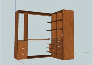 3个衣柜设计SU(草图大师)模型