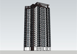 小区高层居住建筑楼设计SU(草图大师)模型