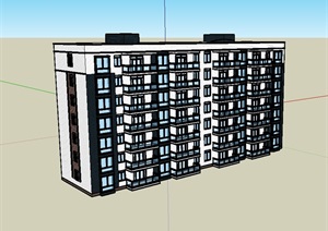 多层居住小区建筑楼SU(草图大师)模型