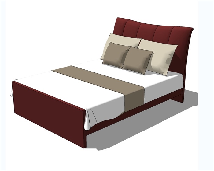 多种不同的卧室床设计su模型(2)