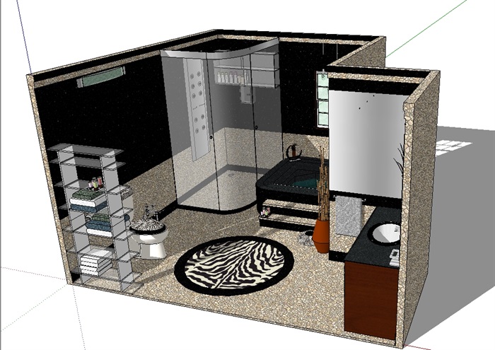 家装室内卫生间设计su模型(2)