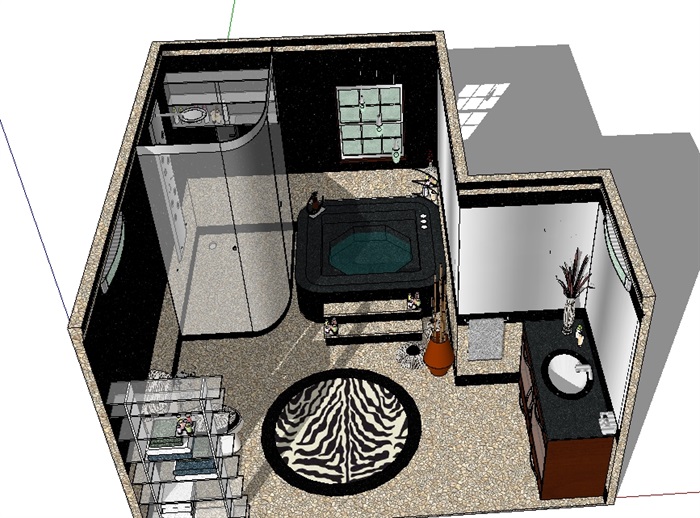 家装室内卫生间设计su模型(3)