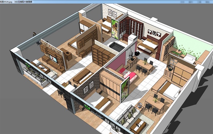 欧博特家具展厅含CAD施工图+效果图+模型(5)
