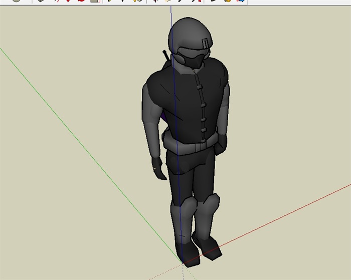 3D军事人物素材设计su模型(4)