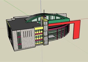 某小型商业建筑楼SU(草图大师)模型