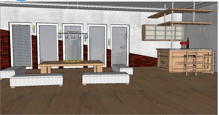 室内客厅住宅空间su模型(3)