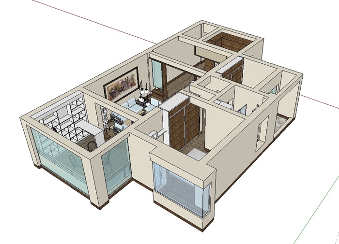 经典完整的室内装修设计su模型(3)