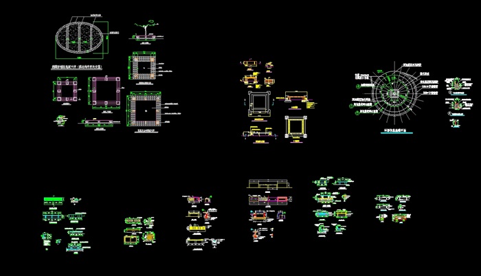 各种景观坐凳CAD施工图(3)