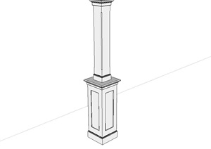 欧式建筑构件柱子设计SU(草图大师)模型
