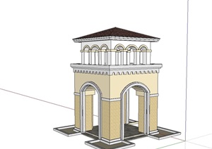 西班牙景观塔设计SU(草图大师)模型