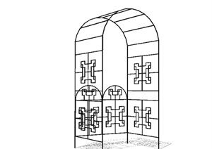 拱形铁廊架设计SU(草图大师)模型