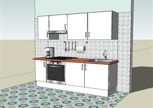 某厨房橱柜详细设计SU(草图大师)模型