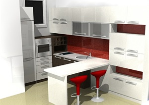某厨房空间整体设计SU(草图大师)模型