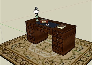 某室内抽屉桌设计SU(草图大师)模型