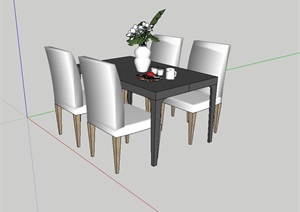 某室内住宅空间桌椅设计SU(草图大师)模型