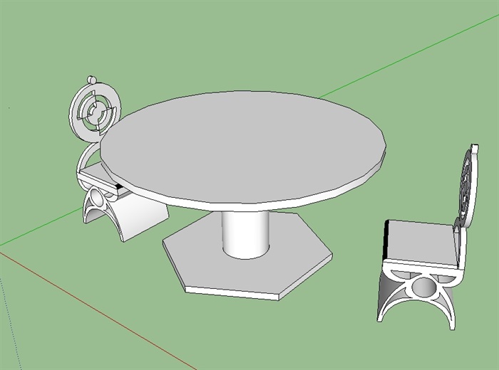 现代室内无材质贴图桌椅设计su模型(1)