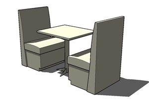 现代室内桌椅设计SU(草图大师)模型
