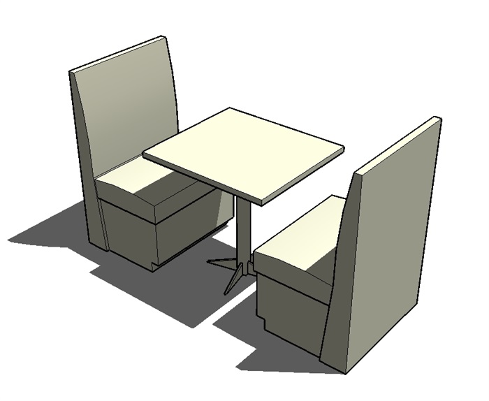 现代室内桌椅设计su模型(3)