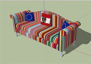 欧式客厅沙发设计SU(草图大师)模型