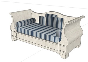 某室内详细空间沙发设计SU(草图大师)模型