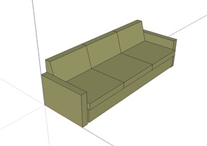 室内三人沙发设计SU(草图大师)模型