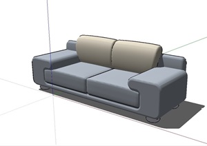 客厅完整的沙发设计SU(草图大师)模型