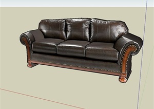 客厅皮质沙发设计SU(草图大师)模型
