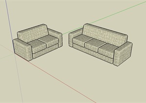 室内客厅沙发组合设计SU(草图大师)模型